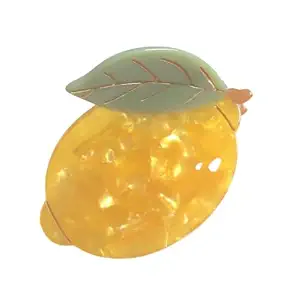 Lemon Claw Clips,Cellulose Acetate Hair Clips,Small Claw Clips for Women | Excellent texture, Comfortable to wear, Durable and stable, Novel design suitable for any hair type