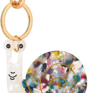 Cute Animal Bag Charm Keychain Tiger, leopard,Snail, Snake, Worm with Acetate Charms & Gold Lobster Clasp