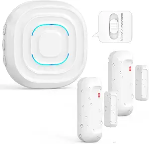 Door Chime When Door Opens, Waterproof Wireless Door Alarm | Continuous alarm mode keeps sounding until answered, with a waterproof wireless sensor for business, home and kids safety