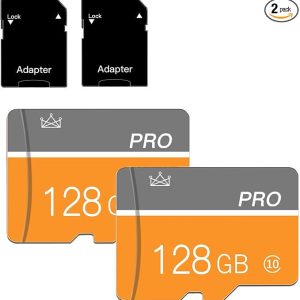 128GB Micro Memory Card,TF Card with Adapter Class 10 High Speed for Camera,Smartphone,Tablet,Personal Computer(2-Pack)