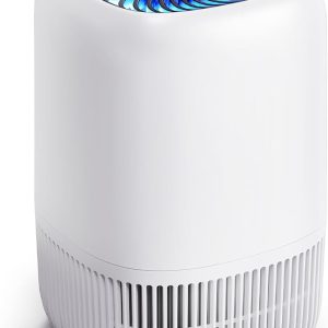 VOOPNU Air Purifiers for Home, High Efficiency Filter Up to 1076 Ft², White | for Pet Hair, Odors, Pollen, Smoke, Compact Air Cleaner with 3 Speeds, Timer, Aroma 22 dB Quiet 360°Intake, DH-JH12