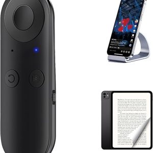 TikTok Scrolling Ring with Gesture Control- Bluetooth Phone Remote Control with Air Mouse, Ebook Page Turner, YouTube & Instagram Compatible, Camera Shutter, for iOS&Android Compatible, Black