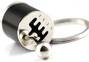 maycom Creative Auto Part Model Gear Box Keychain Six-speed Manual Transmission Shift Lever Keyring Key Chain Ring Keyrings Keyfob (Black)