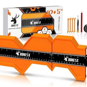 JOREST Connectable Contour Gauge (10+5 Inch), Gifts Ideas for Men Dad Handyman Husband Him, Shape Profile Duplicator with Lock, Outline Angle Measuring Tool, Template Tool, Tile Flooring, Scribe Edge