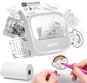 iDPRT Sticker Printer, Portable Sticker Maker Machine, Mini Inkless Bluetooth Thermal Printer for iPhone & Android, Pocket Printer for Labels, Barcodes, DIY Journaling, Kids Gift, Gray