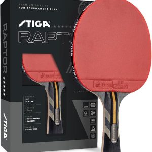 STIGA Pro Carbon + Raptor Performance-Level Table Tennis Rackets with Carbon Technology for Tournament Play - 7-ply Blade with Flared Handles - 2mm Sponge for Enhanced Control and Speed