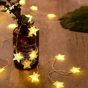 ANJAYLIA 20 LED Star Lights, 10FT Battery Operated Fairy Light, Warm White | Battery Powered Fairy Light for Indoor & Outdoor, Battery String Light for Bedroom, Tent, Party, Wedding, Christmas & Holiday