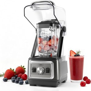VONCI Countertop Blender with 72 oz Pitcher, Space Gray | 6MM Thickened Shield Quiet Sound Enclosure, 1600W Quiet Blenders, For Home and Commercial Use, Stepless Speed Control