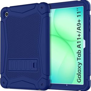 Shockproof Case for Samsung Galaxy Tab A11 Plus 11 inch 2026 with Built-in Kickstand, 3 Layers Heavy Duty Protection Cover for Tab A9+ 10.9 2023, Navy Blue