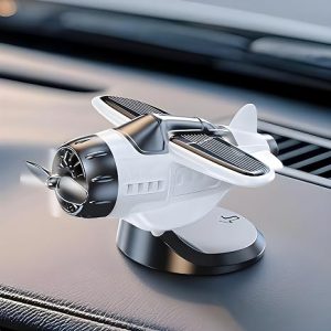 JIAYOSEE A Solar-Powered Car Ornament（White） | Light-activated spinning Rotates as car moves