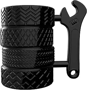 Tire Coffee Tea Mug Gift for Car Lovers Mechanics Car Enthusiasts Gifts for Man Birthday Gift
