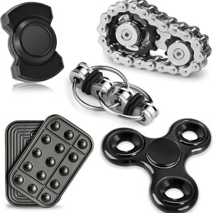 5 Pcs Fidget Toys Adults & Teen Metal Fidgets Spinner for Teens Boys Magnetic Slider Cool Gadgets Office Desk Toy Stress Relief Sensory Items Figette for Classroom Autism ADHD Anxiety Gifts